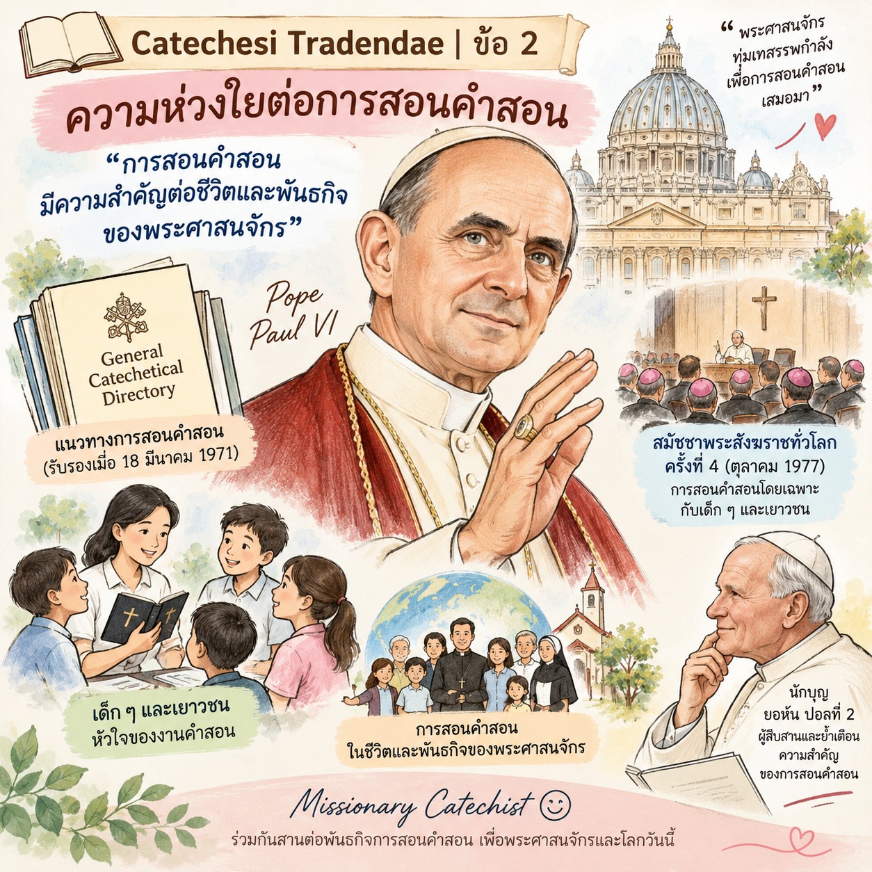 Catechesi Tradendae | ข้อ 2 ความห่วงใยของสมเด็จพระสันตะปาปา ปอล ที่ 6